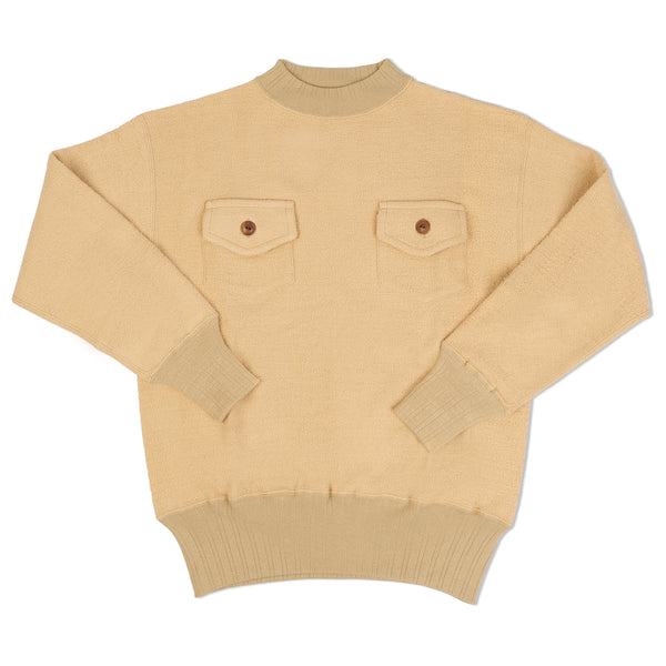 Warehouse & Co 479 Two Pocket Pile Sweatshirt - Beige