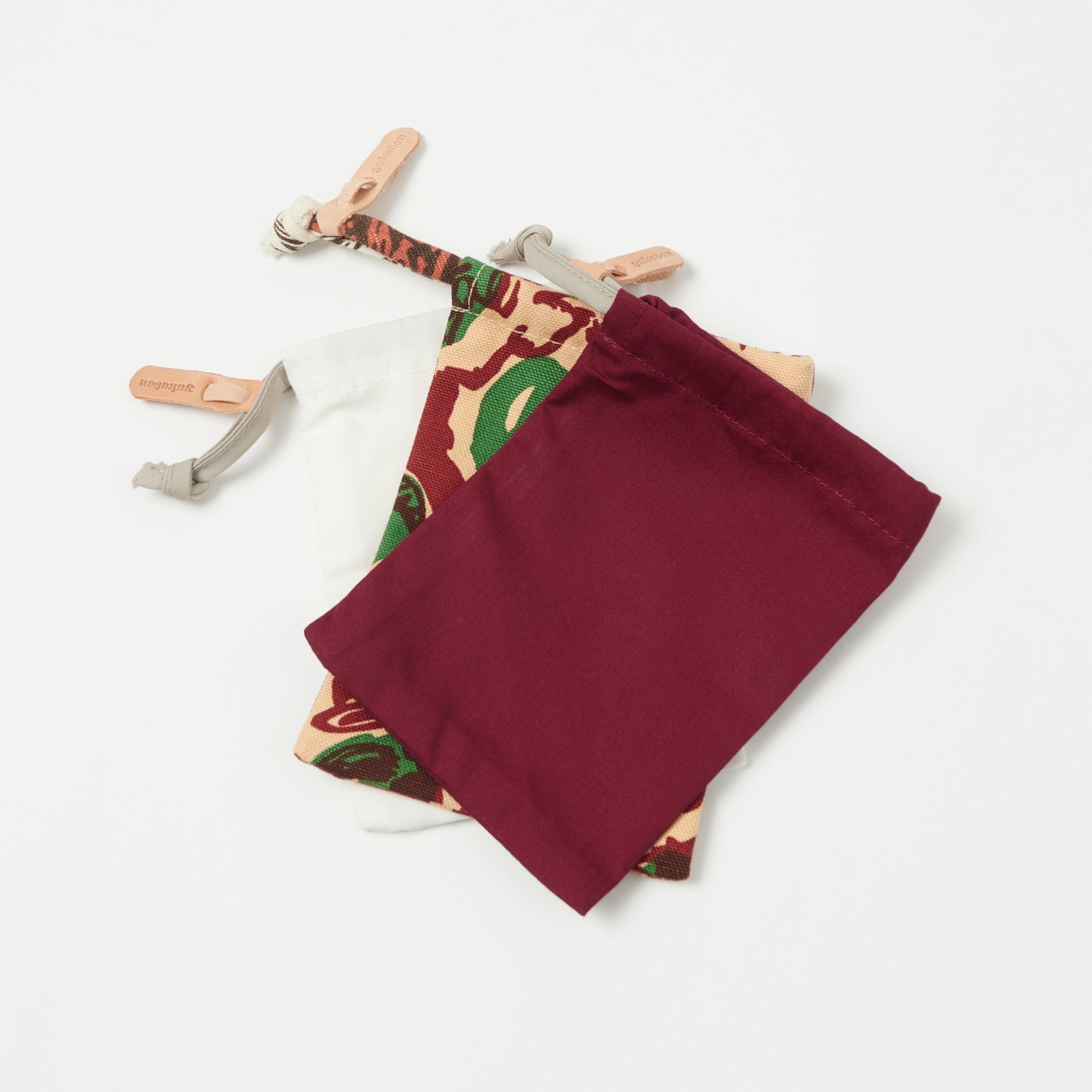 Yuketen Braided Leather Necklace - Cream/Rust