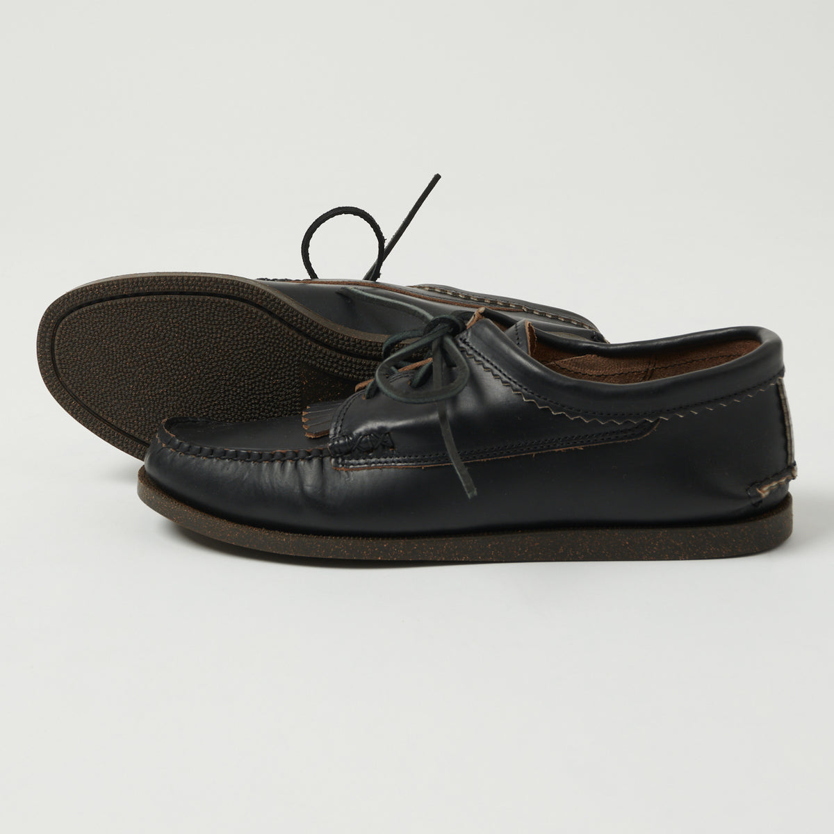 Yuketen Blucher w/ Kiltie Camp Sole Shoe - G Black