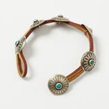 Yuketen Leather Bracelet w/ Concho - Brown