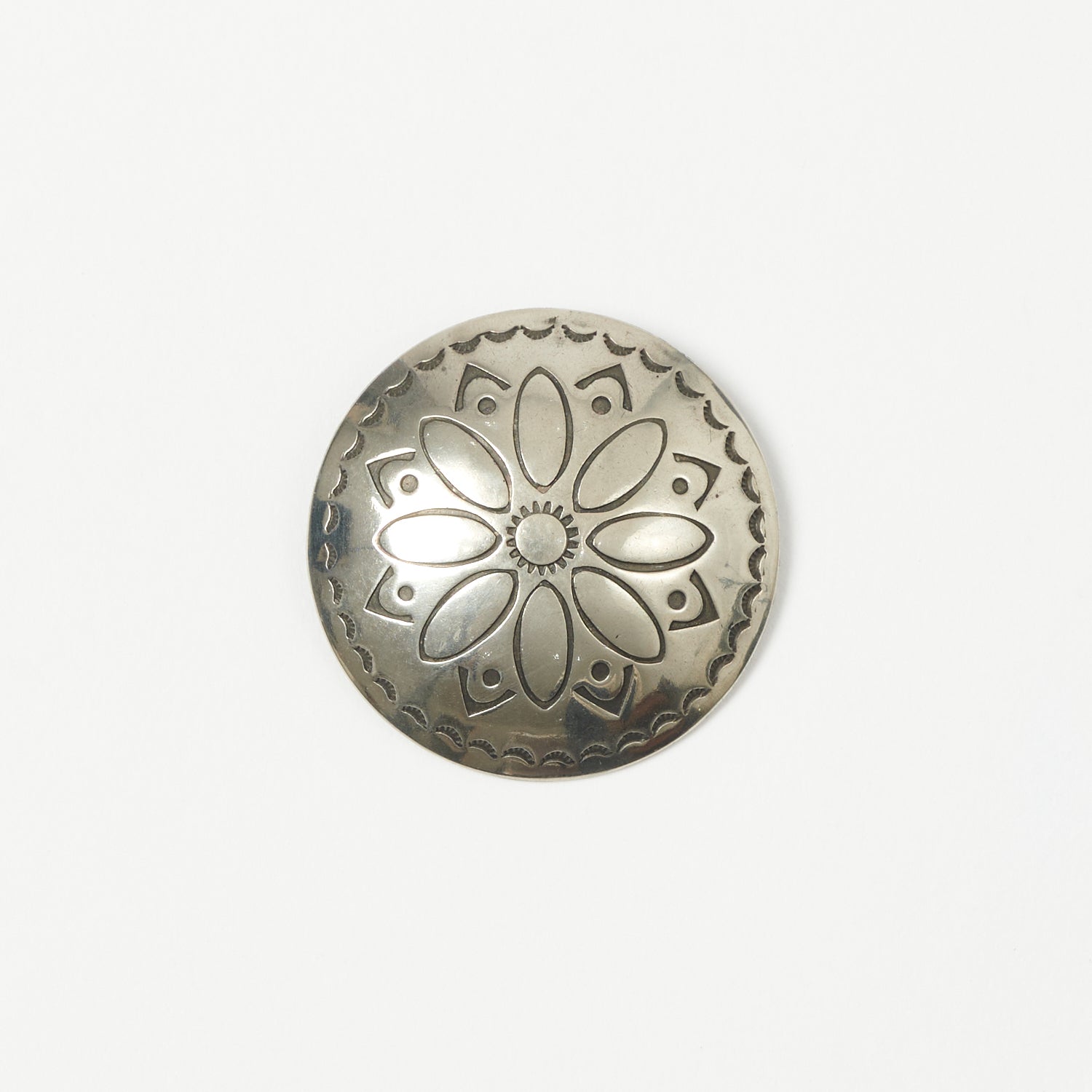 Yuketen 1 1/2" Concho Pin B - Nickel Silver