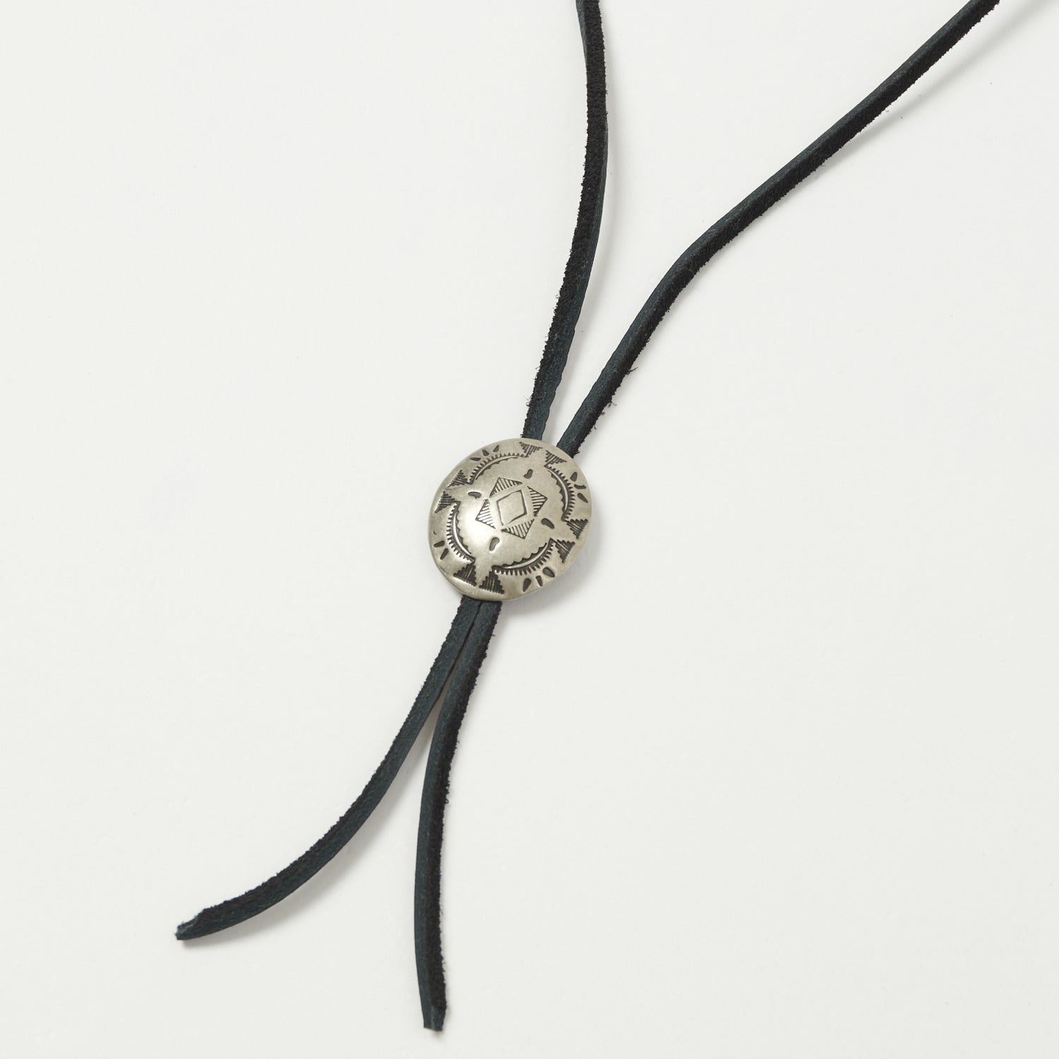 Yuketen Leather Bolo Tie w/Concho - Black