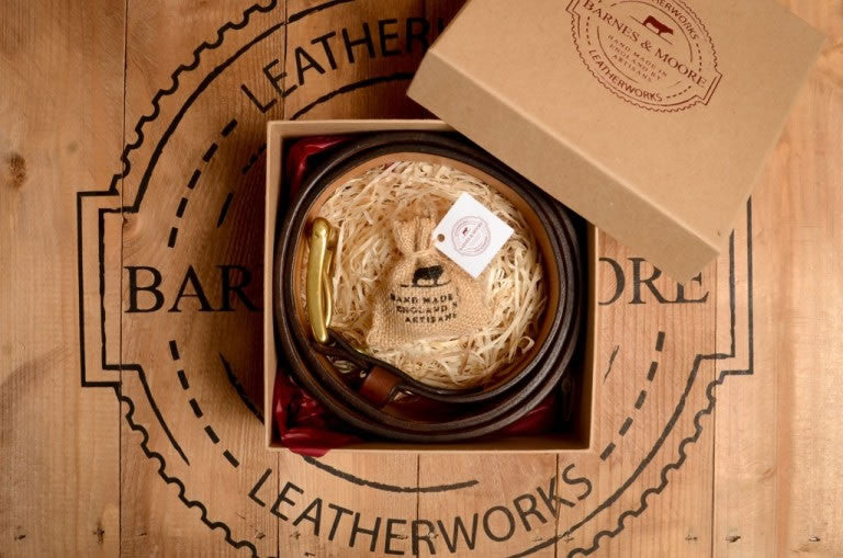 Barnes & Moore Garrison Belt - Oak Bark Dark/Brass