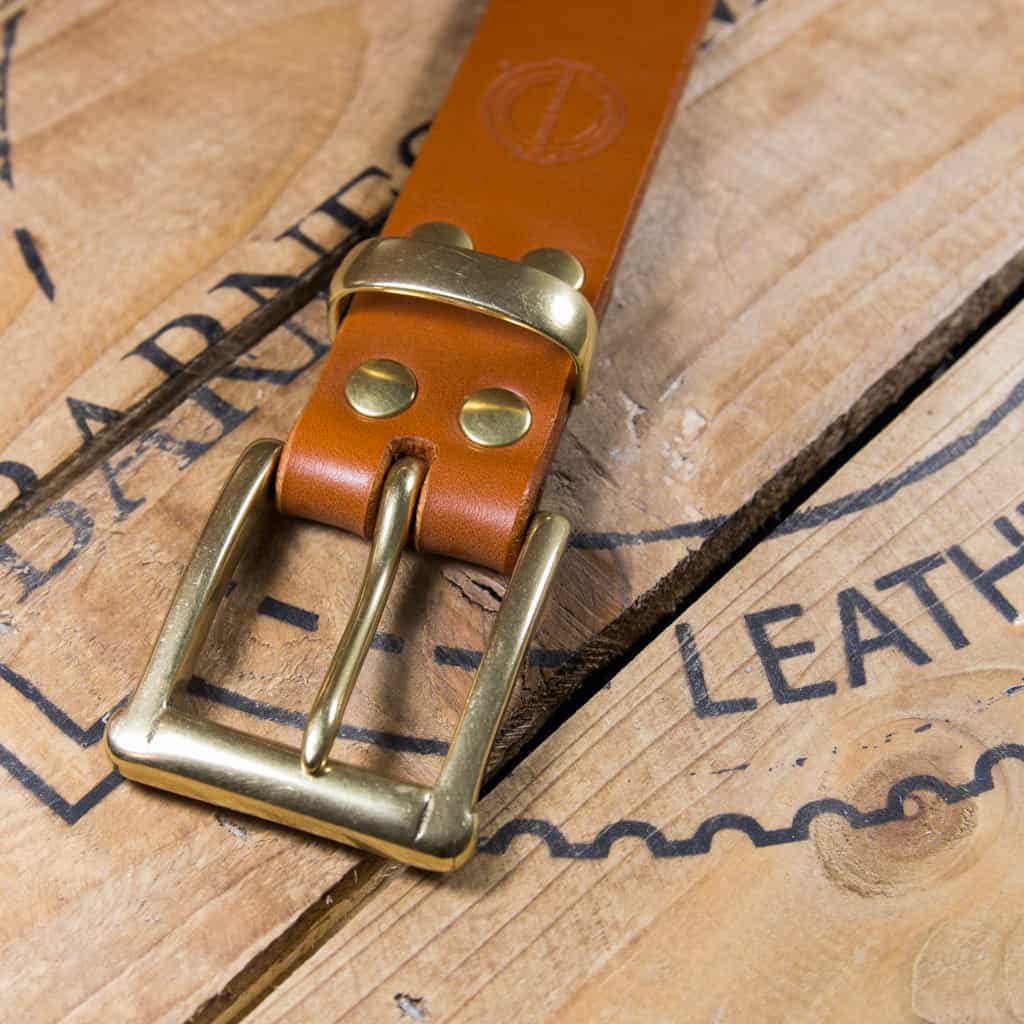 Barnes & Moore Garrison Belt - Harness Tan/Brass