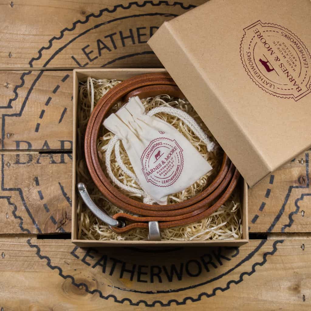 Barnes & Moore Slim Belt - Harness Tan/Nickel