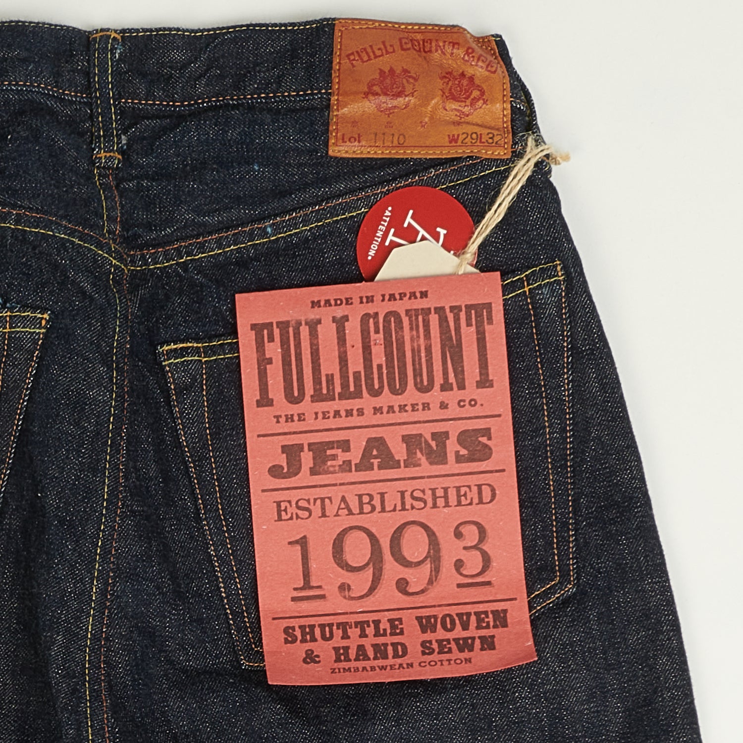 FULLCOUNT 1110XX 15.5oz Slim Tapered Jean - Raw