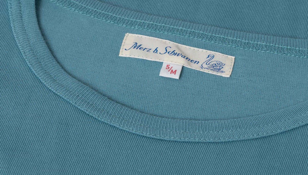 Merz b. Schwanen 215 Classic Crew Neck Tee - Aqua