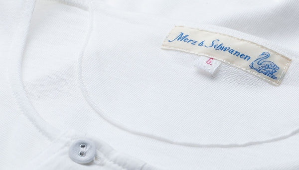 Merz b. Schwanen 102 Button Border Shirt - White