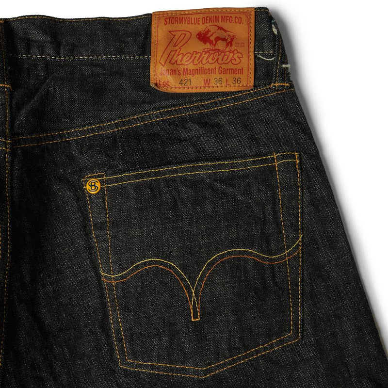 Pherrows 421 13.5oz Regular Straight Jean - One Wash