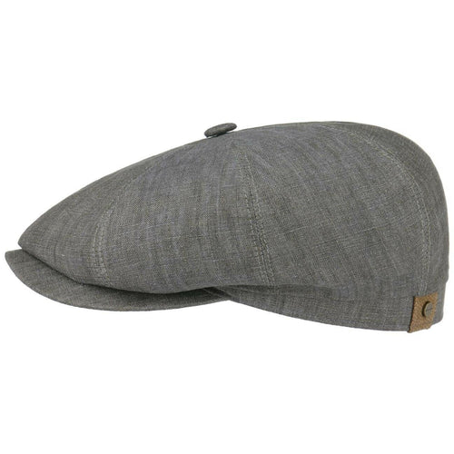 Stetson Hatteras Linen Flat Cap - Khaki