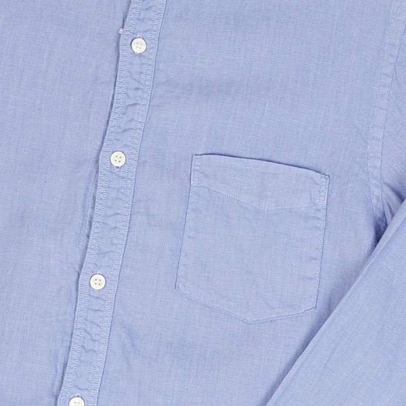 Spellbound 46-098L Button Down Linen Shirt Blue